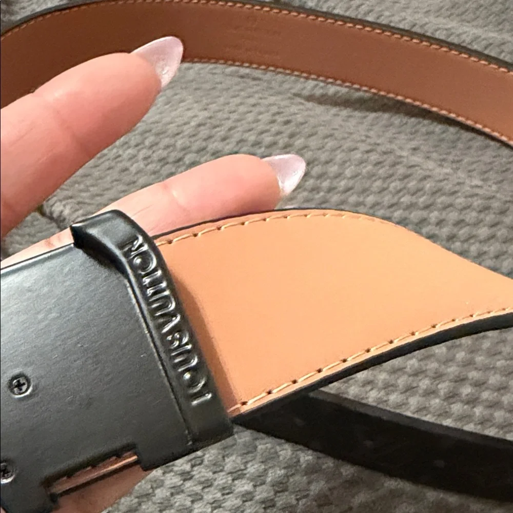Louis Vuitton Black Monogram LV Buckle Reversible Belt